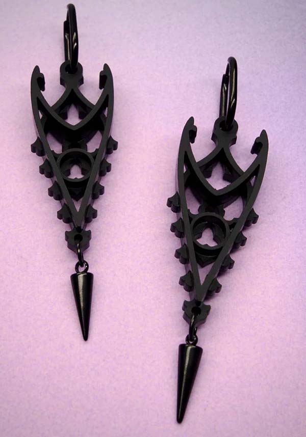 Inverted Spires [Black] | EARRINGS