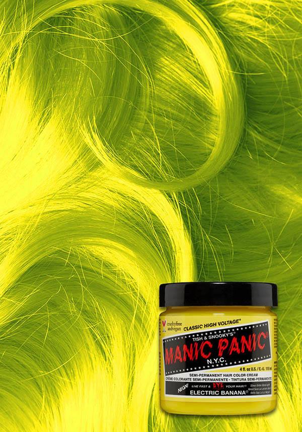 Electric Banana | CLASSIC COLOUR - Beserk - all, clickfrenzy15-2023, cosmetics, cpgstinc, discountapp, dye, ebaymp, fp, hair, hair colour, hair dye, hair yellow, labeluvreactive, labelvegan, manic panic, manic panic hair, mermaid, rainbow, uv, uv reactive, uvreactive, uvreactive1, vegan, yellow