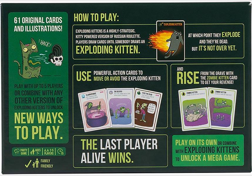 Zombie Kittens | PARTY GAME - Beserk - all, card game, cards games, cat, cats, christmas gift, christmas gifts, clickfrenzy15-2023, cpgstinc, discountapp, exploding kittens, fp, fun and games, game, game night, games, gift, gift idea, gift ideas, gifts, party games, pop culture, popculture, puzzle and games, puzzles and games, R060922, sep22, Sept, VR0223554, vrdistribution