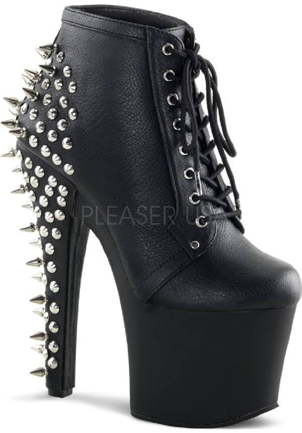 FEARLESS-700-28 [Black] | PLATFORM BOOTS [PREORDER] - Beserk - all, black, boots, boots [preorder], clickfrenzy15-2023, discountapp, fp, goth, gothic, heels, heels [preorder], labelpreorder, labelvegan, platform boots, platform heels, platforms, platforms [preorder], pleaser, ppo, preorder, punk, shoes, spike, spiked, spiked shoe, spikes, spikey, vegan