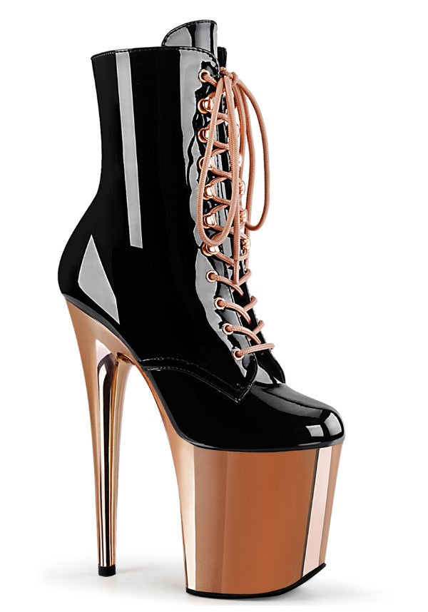 Pleaser FLAMINGO 1020 Black Pat Gold Beserk Australia