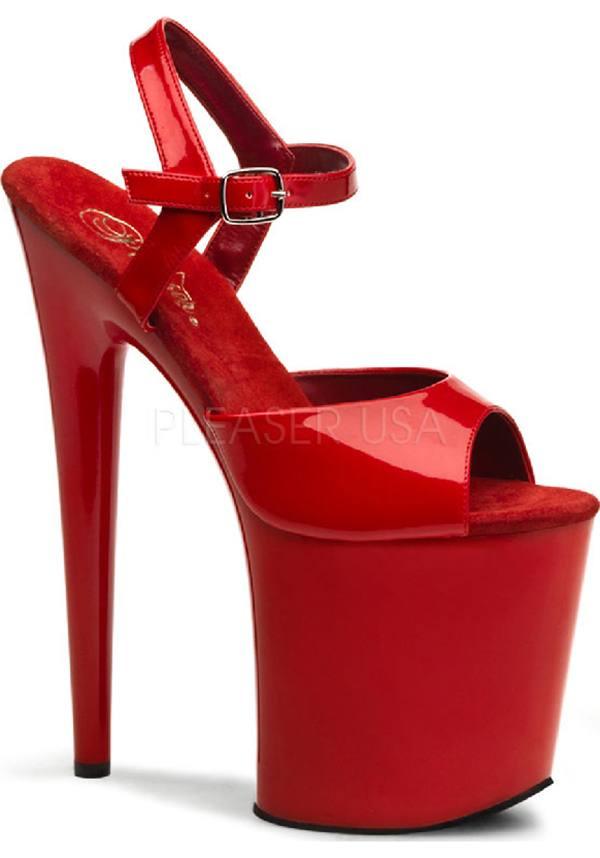 FLAMINGO-809 [Patent Red] | PLATFORM HEELS [PREORDER] - Beserk - all, clickfrenzy15-2023, discountapp, fp, heel, heels, heels [preorder], labelpreorder, labelvegan, platform, platform heels, platforms, platforms [preorder], pleaser, pole, pole dancing, ppo, preorder, red, shoes, stripper, vegan
