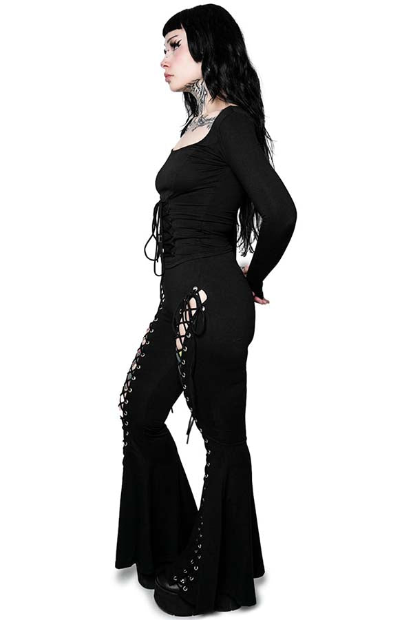 Alice Lace Up [Tall] | FLARE PANTS