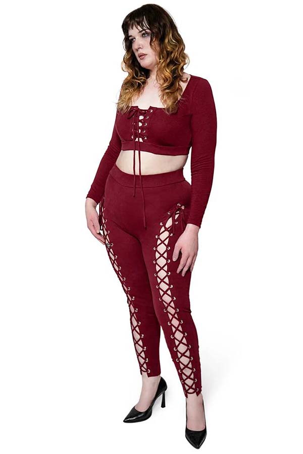 Alice [Oxblood] | LEGGINGS