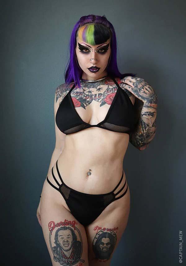 Dark Wave | BIKINI BOTTOMS - Beserk - all, all clothing, all ladies clothing, bathers, bikini, black, clickfrenzy15-2023, clothing, dec22, discountapp, exclusive, FI5926689, fp, googleshopping, goth, goth summer, gothic, labelexclusive, ladies clothing, mesh, R011222, strappy, summer, summer goth, swim suit, swim wear, swimmers, swimsuit, swimwear, togs