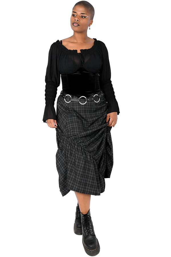 Cara Dark Plaid | SKIRT