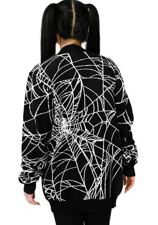 Cobwebs | CARDIGAN SWEATER - Beserk - all, all clothing, all ladies clothing, black, cardigan, clickfrenzy15-2023, clothing, discountapp, exclusive, FB107025, fp, goth, gothic, jackets and jumpers, jumper, jumpers and jackets, jun22, labelexclusive, ladies clothing, ladies outerwear, outerwear, plus size, R050622, spider web, spiderweb, spiderwebs, web, webs