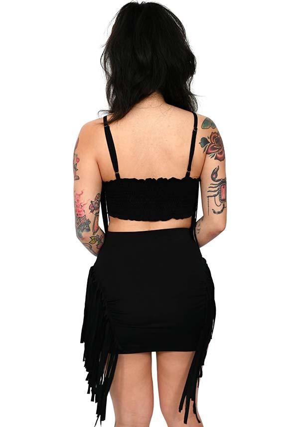 Fringe | MINI SKIRT - Beserk - all, all clothing, all ladies, all ladies clothing, apr23, black, clothing, discountapp, exclusive, FB151931, festival, fitted, fox blood, foxblood, fp, fringe, googleshopping, goth, gothic, labelexclusive, ladies, ladies clothing, ladies skirt, mini, mini skirt, party, plus, plus size, R300423, retro, short, short skirt, skirt, skirts, tassel, western, womens skirt