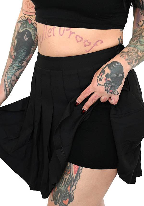 Gogo | PLEATED SKIRT - Beserk - all, all clothing, all ladies clothing, anime skirt, black, clickfrenzy15-2023, clothing, derby skirt, derby skirts + shorts, discountapp, exclusive, FB104514, fox blood, fp, goth summer, goth summer clothing, labelexclusive, ladies clothing, ladies skirt, may22, mini skirt, pleated, pleats, plus size, R100522, short skirt, skirt, skirts, summer, summer clothing, summer goth, womens skirt