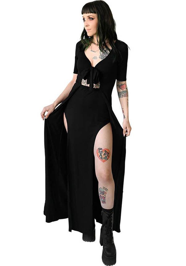 Marcie | MAXI DRESS - Beserk - all, all clothing, all ladies clothing, black, clickfrenzy15-2023, clothing, discountapp, dress, dressapril25, dresses, exclusive, FB94009, featured, fox blood, fp, girls dress, girls dresses, goth, goth summer, goth summer clothing, gothic, high split, labelexclusive, ladies clothing, ladies dress, ladies dresses, long dress, mar22, maxi dress, plus size, R080322, slits, split, summer, summer clothing, summer goth, womens dress, womens dresses