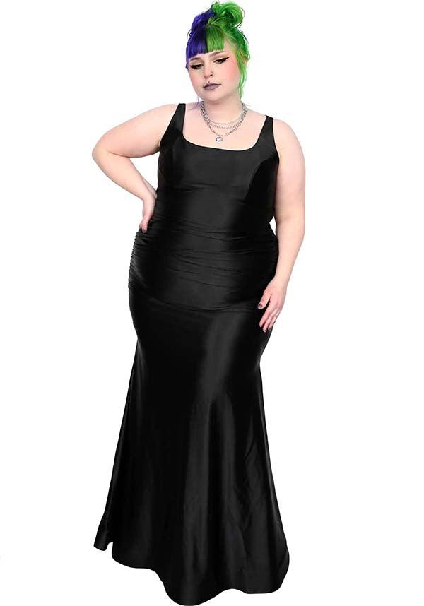 Olivia | GOWN [LIMITED EDITION] - Beserk - all, all clothing, all ladies clothing, black, clothing, discountapp, dress, dresses, exclusive, FB155433, formal, formal wear, fox blood, foxblood, fp, googleshopping, goth, gothic, gown, jun23, labelexclusive, labelnew, ladies clothing, ladies dress, ladies dresses, long dress, maxi dress, mermaid, plus, plus size, prom dress, R060623, satin, valentine, valentines, valentines day, wedding, womens dress, womens dresses