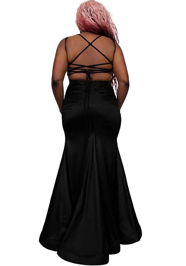Olivia | GOWN [LIMITED EDITION] - Beserk - all, all clothing, all ladies clothing, black, clothing, discountapp, dress, dresses, exclusive, FB155433, formal, formal wear, fox blood, foxblood, fp, googleshopping, goth, gothic, gown, jun23, labelexclusive, labelnew, ladies clothing, ladies dress, ladies dresses, long dress, maxi dress, mermaid, plus, plus size, prom dress, R060623, satin, valentine, valentines, valentines day, wedding, womens dress, womens dresses