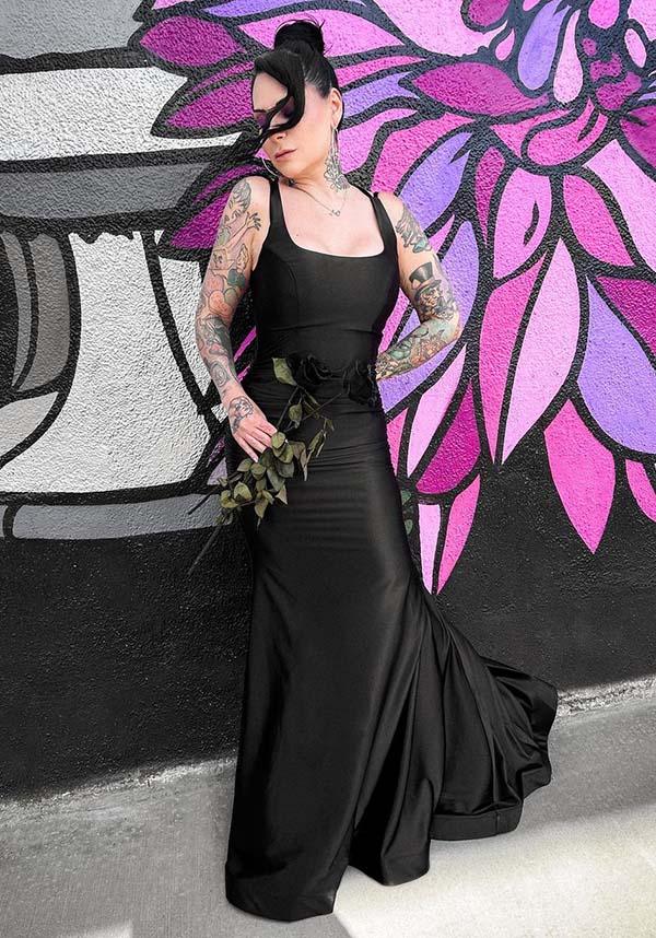 Olivia | GOWN [LIMITED EDITION] - Beserk - all, all clothing, all ladies clothing, black, clothing, discountapp, dress, dresses, exclusive, FB155433, formal, formal wear, fox blood, foxblood, fp, googleshopping, goth, gothic, gown, jun23, labelexclusive, labelnew, ladies clothing, ladies dress, ladies dresses, long dress, maxi dress, mermaid, plus, plus size, prom dress, R060623, satin, valentine, valentines, valentines day, wedding, womens dress, womens dresses