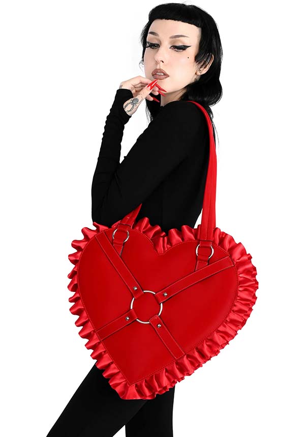 Oversized Heart [Red PVC] | TOTE BAG