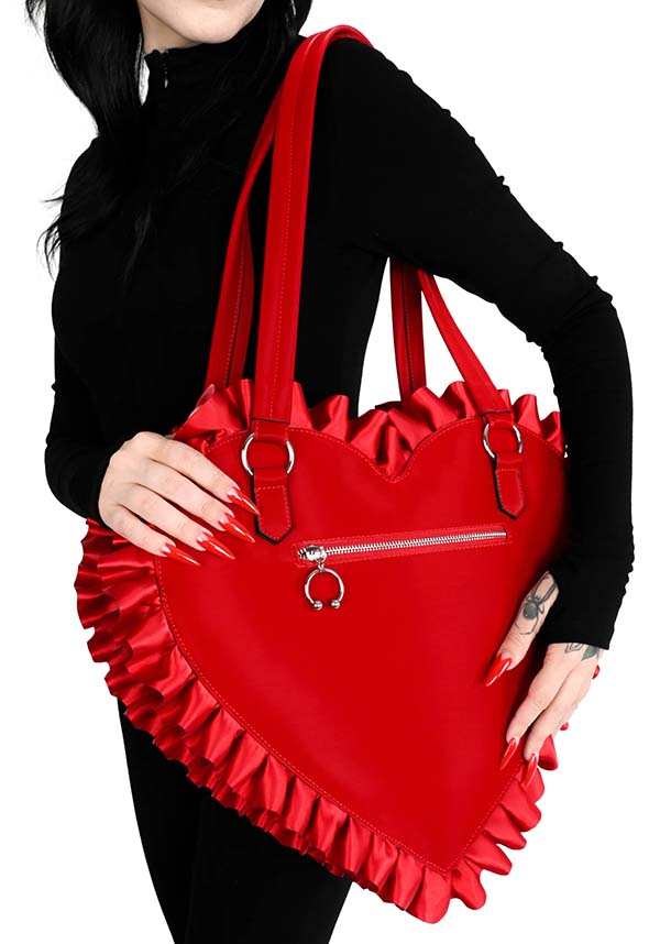 Oversized Heart [Red PVC] | TOTE BAG