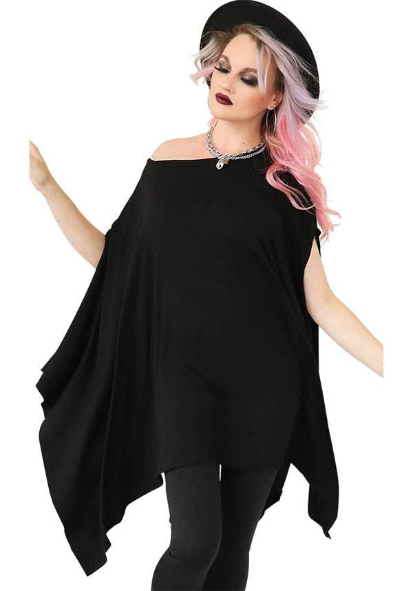 Rhiannon Flowing Oversized | TUNIC TOP - Beserk - all, all clothing, all ladies clothing, black, clickfrenzy15-2023, clothing, discountapp, exclusive, FB99873, flowing, flowy, fox blood, fp, girls top, goth, goth summer, goth summer clothing, gothic, labelexclusive, ladies clothing, ladies top, maternity, may22, oversized, R030522, summer, summer clothing, summer goth, tees and tops, top, tops, tshirts and tops, tunic, womens top
