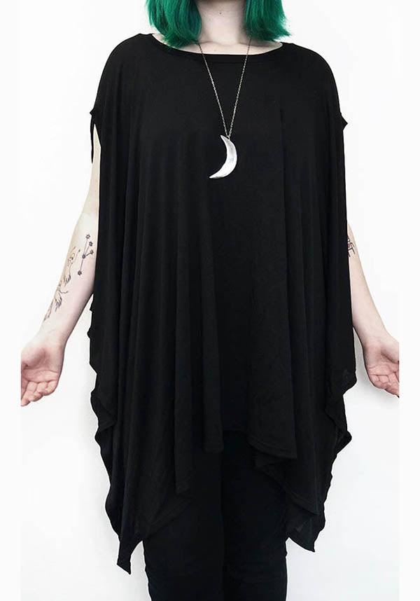 Rhiannon Flowing Oversized | TUNIC TOP - Beserk - all, all clothing, all ladies clothing, black, clickfrenzy15-2023, clothing, discountapp, exclusive, FB99873, flowing, flowy, fox blood, fp, girls top, goth, goth summer, goth summer clothing, gothic, labelexclusive, ladies clothing, ladies top, maternity, may22, oversized, R030522, summer, summer clothing, summer goth, tees and tops, top, tops, tshirts and tops, tunic, womens top