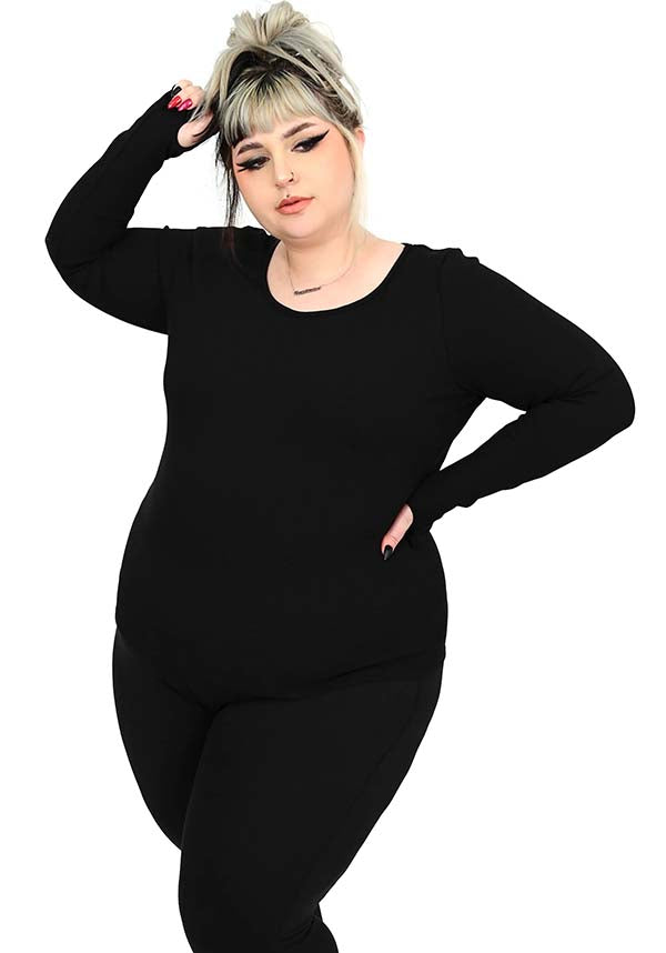 Signature Ribbed | LONG SLEEVE TOP [DAMAGED]**