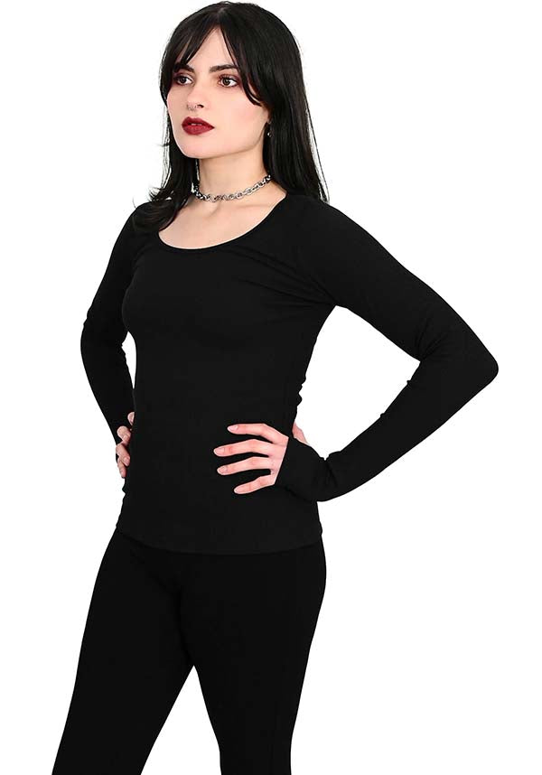 Signature Ribbed | LONG SLEEVE TOP [DAMAGED]**