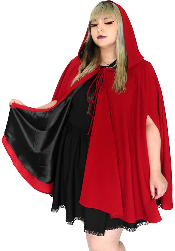 Storybook [Crimson Red] | HOODED CAPE**