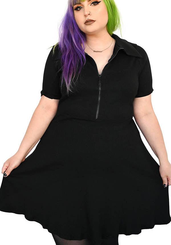 Unzipped | SKATER DRESS* - Beserk - all, all clothing, all ladies clothing, black, clickfrenzy15-2023, clothing, discontinued, discountapp, dress, dressapril25, dresses, exclusive, FB97281, fox blood, fp, girls dress, girls dresses, goth, gothic, labelexclusive, ladies clothing, ladies dress, ladies dresses, mar22, mini dress, mini dresses, office clothing, plus size, R270322, short dress, short dresses, short sleeved dress, womens dress, womens dresses