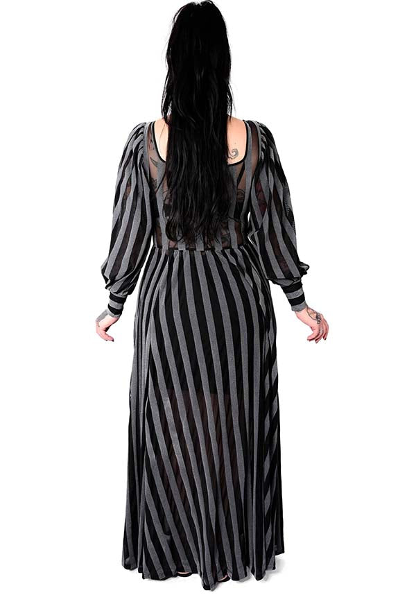 Victoria Striped [Dark Grey] | MESH GOWN*