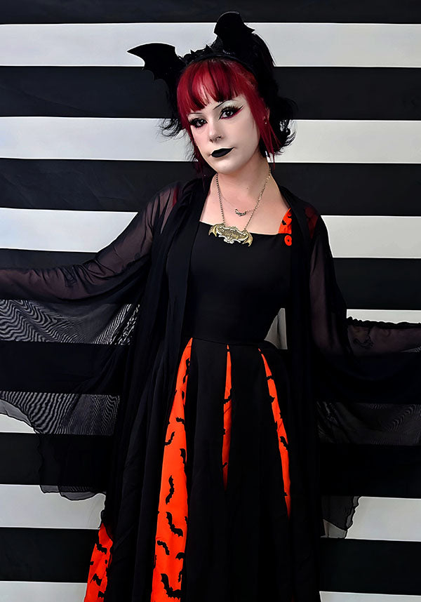 Bat Stripe [Orange & Black] | SWING DRESS**