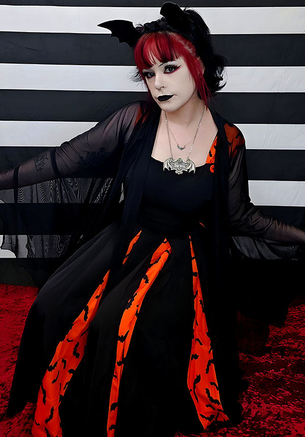 Bat Stripe [Orange & Black] | SWING DRESS**