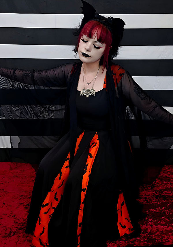 Bat Stripe [Orange & Black] | SWING DRESS**