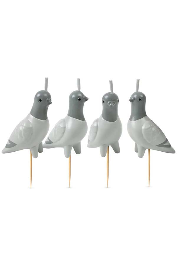 Flock Party Pigeon 4pcs Set [Grey] | CANDLES