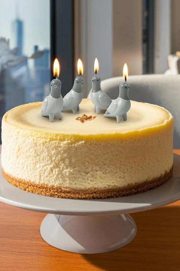 Flock Party Pigeon 4pcs Set [Grey] | CANDLES