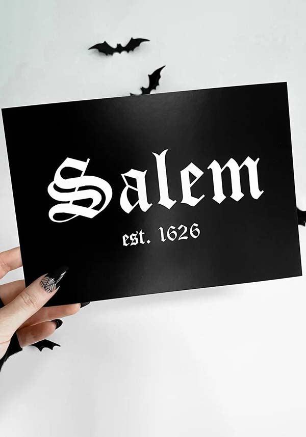 Salem est. 1626 [A5] | PRINT - Beserk - all, art, art print, black, black and white, christmas gift, christmas gifts, clickfrenzy15-2023, discountapp, fp, gift, gift idea, gift ideas, gifts, GO00024, googleshopping, goth, goth homeware, gothic, gothic gifts, gothic homeware, gothic homewares, halloween homeware, halloween homewares, home, homeware, homewares, mens gift, mens gifts, print, R210922, salem, sep22, Sept