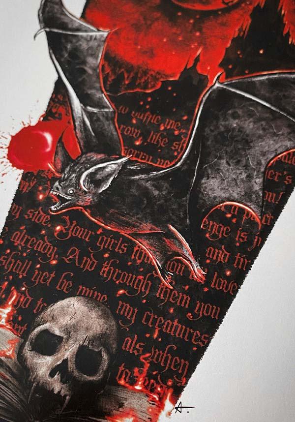 The Bat [A4] | PRINT - Beserk - all, art, art print, artist, bat, bats, black, clickfrenzy15-2023, discountapp, dracula, feb22, fp, ghostsofoctober, gift, gift idea, gift ideas, gifts, goth, goth homeware, gothic, gothic gifts, gothic homeware, gothic homewares, halloween homeware, halloween homewares, home, homeware, homewares, poster and tapestry, print, R270222, vampire, witch