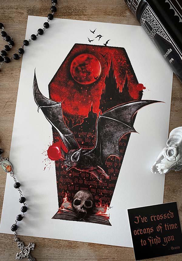 The Bat [A4] | PRINT - Beserk - all, art, art print, artist, bat, bats, black, clickfrenzy15-2023, discountapp, dracula, feb22, fp, ghostsofoctober, gift, gift idea, gift ideas, gifts, goth, goth homeware, gothic, gothic gifts, gothic homeware, gothic homewares, halloween homeware, halloween homewares, home, homeware, homewares, poster and tapestry, print, R270222, vampire, witch