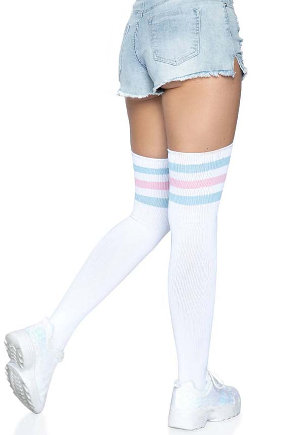 Gina Athletic [Pink/Blue] | THIGH HIGH STOCKINGS