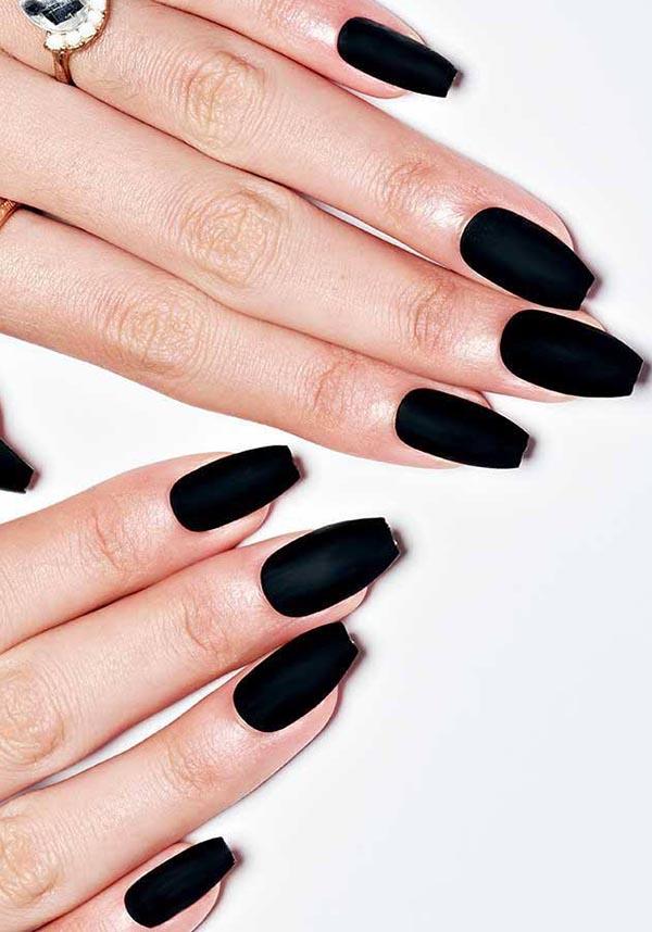 Black Matte [Ballerina] | PRESS ON NAILS - Beserk - accessories, all, ballerina, black, clickfrenzy15-2023, cosmetics, discountapp, fake nails, false, false nails, fp, GL15082022, googleshopping, goth, gothic accessories, halloween, halloween nail, halloween nails, ladies accessories, matte, nail, nail accessories, nail art, nail artist, nails, press on, R180922, sep22, Sept, witch, witchy