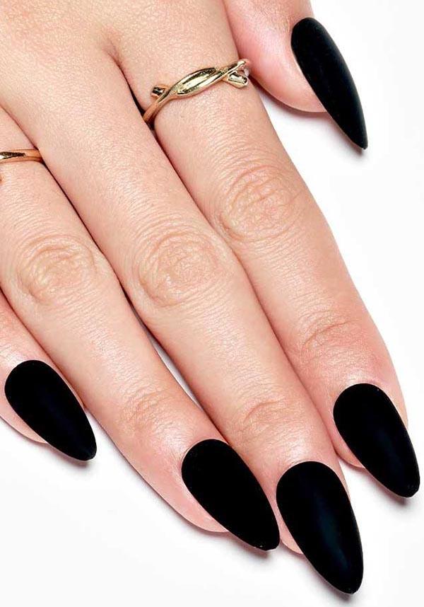 Goth Black | PRESS ON NAILS - Beserk - accessories, all, almond shape, black, clickfrenzy15-2023, cosmetics, discountapp, fake nails, false nails, fp, GL15082022, googleshopping, goth, gothic accessories, halloween nail, halloween nails, ladies accessories, matte, nail, nail accessories, nail art, nail artist, nails, press on, R180922, sep22, Sept, witch, witchy