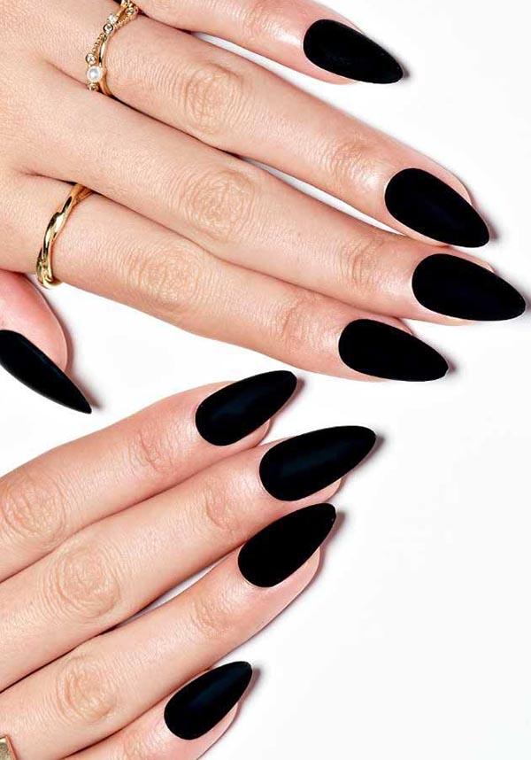 Goth Black | PRESS ON NAILS - Beserk - accessories, all, almond shape, black, clickfrenzy15-2023, cosmetics, discountapp, fake nails, false nails, fp, GL15082022, googleshopping, goth, gothic accessories, halloween nail, halloween nails, ladies accessories, matte, nail, nail accessories, nail art, nail artist, nails, press on, R180922, sep22, Sept, witch, witchy
