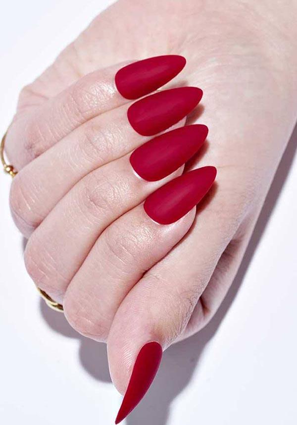 Red Matte [Almond] | PRESS ON NAILS - Beserk - all, almond shape, clickfrenzy15-2023, cosmetics, discountapp, fake nails, false nails, fp, GL15082022, googleshopping, goth, gothic, gothic accessories, halloween nail, halloween nails, matte, nail, nails, press on, R180922, red, sep22, Sept, witch, witchy
