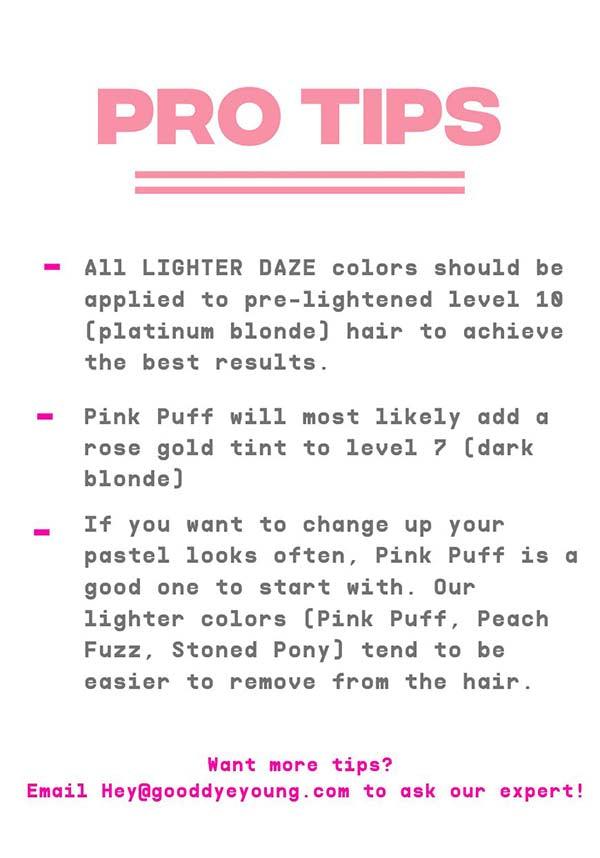 Pink Puff [Lighter Daze] | HAIR COLOUR - Beserk - all, baby pink, clickfrenzy15-2023, colour:pink, cosmetics, cpgstinc, discountapp, dye, dyes, fp, GD023801, GDY-GWP, good dye young, gooddyeyoung, hair, hair color, hair colour, hair colours, hair dye, hair dyes, hair pink, hair products, labelvegan, light pink, mermaid, pastel pink, pink, R010921, sep21, vegan