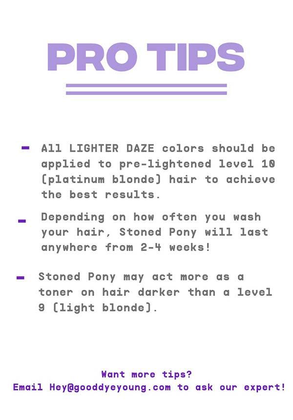 Stoned Pony [Lighter Daze] | HAIR COLOUR* - Beserk - all, clickfrenzy15-2023, colour:purple, cosmetics, cpgstinc, discountapp, dye, dyes, feb23clearance-gdy20, GD023801, GDY-GWP, good dye young, gooddyeyoung, hair, hair color, hair colour, hair colours, hair dye, hair dyes, hair products, hair purple, labelvegan, lavendar, lavender, light purple, mysterypack2023, pastel purple, purple, R010921, sale, sep21, vegan