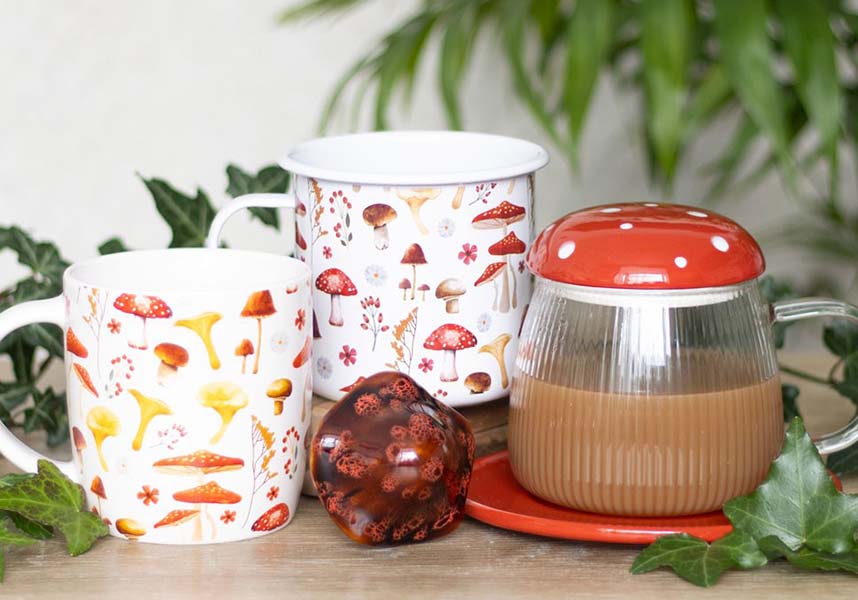 All Over Mushroom Print | ENAMEL MUG