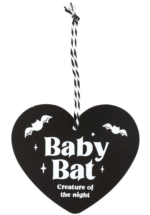 Baby Bat Hanging Heart | SIGN