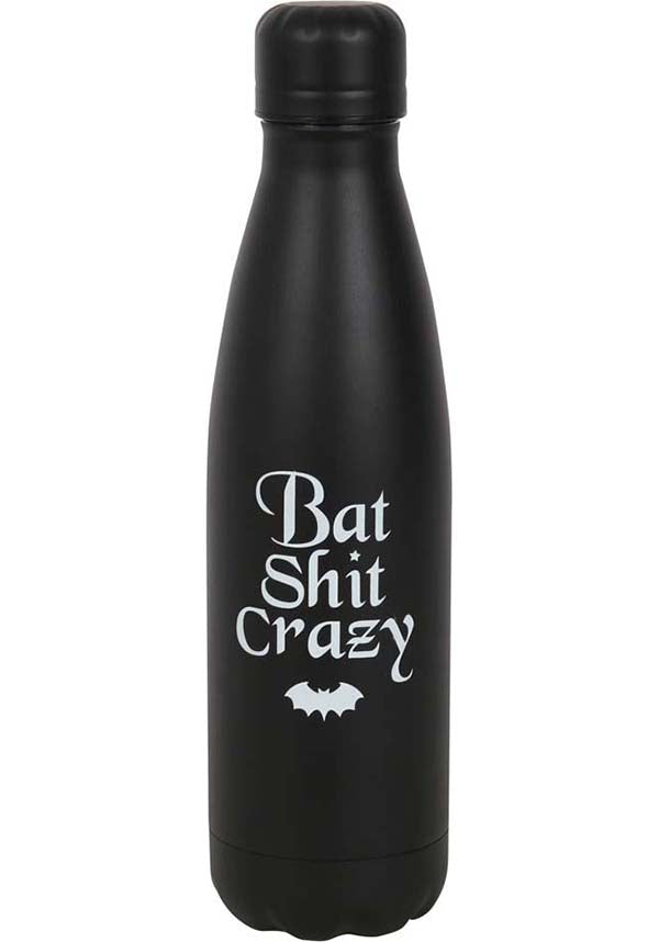 Gothic Gifts Bat Shit Crazy Metal Water Bottle Buy Online Australia