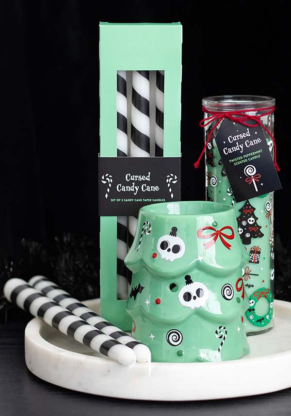 Black Candy Cane | TAPER CANDLES