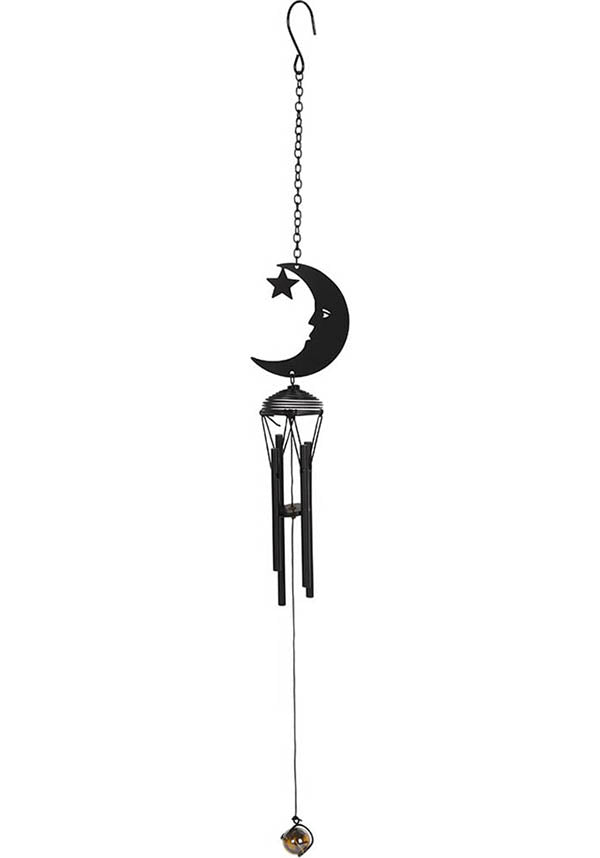 Black Crescent Moon Windchime
