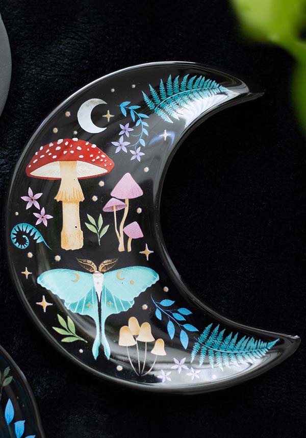 Crescent Moon Dark Forest Print Trinket Dish