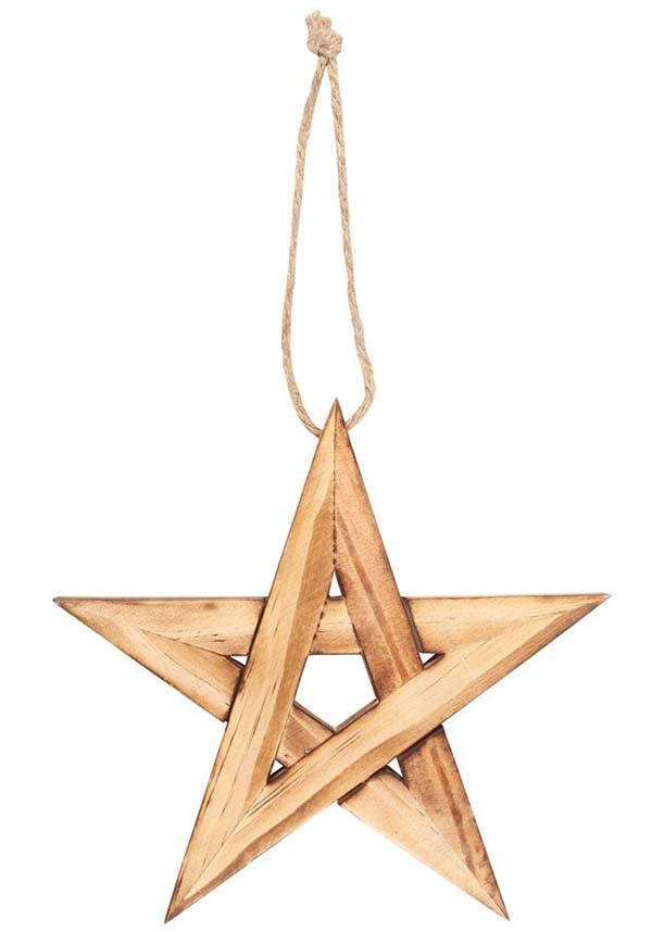 Hanging Wooden Pentagram | DECORATION