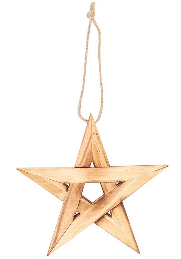 Hanging Wooden Pentagram | DECORATION