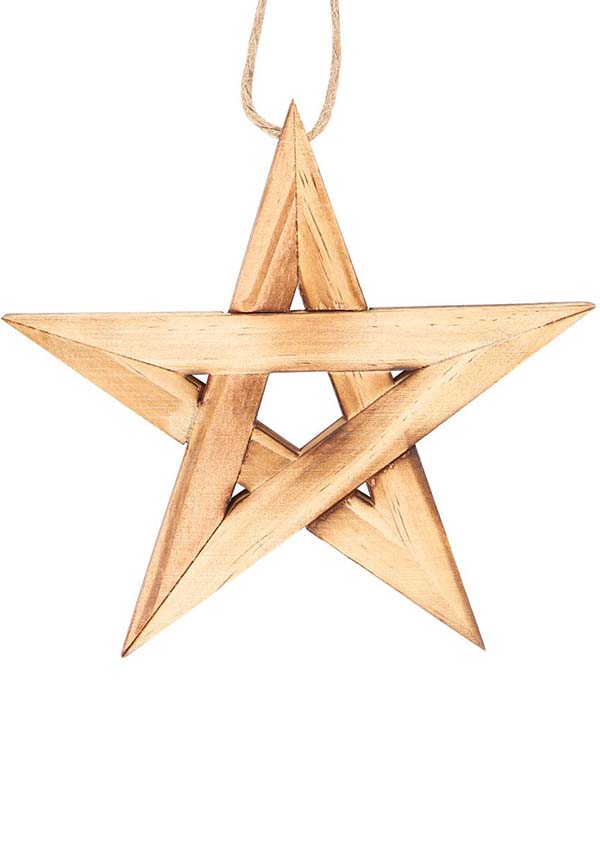 Hanging Wooden Pentagram | DECORATION